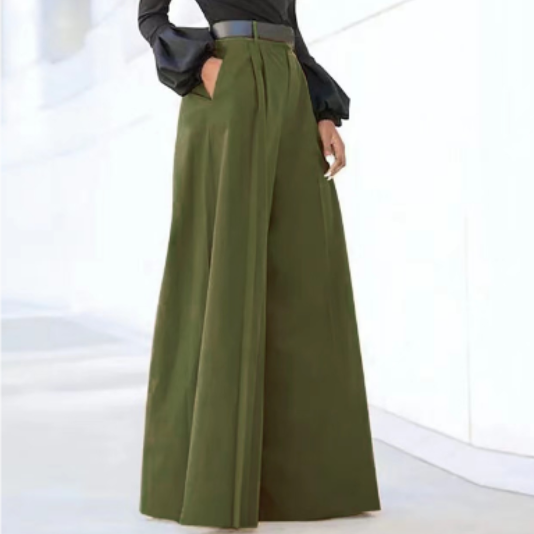 Women's Pants | High Waist Design | Flattering Wide Leg Fit | Lightweight and Flowing Style