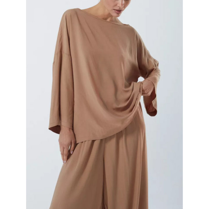 Two-Piece Set | Long-Sleeved Top & Pants | Comfortable Everyday Wear | Soft Cotton Blend for Women