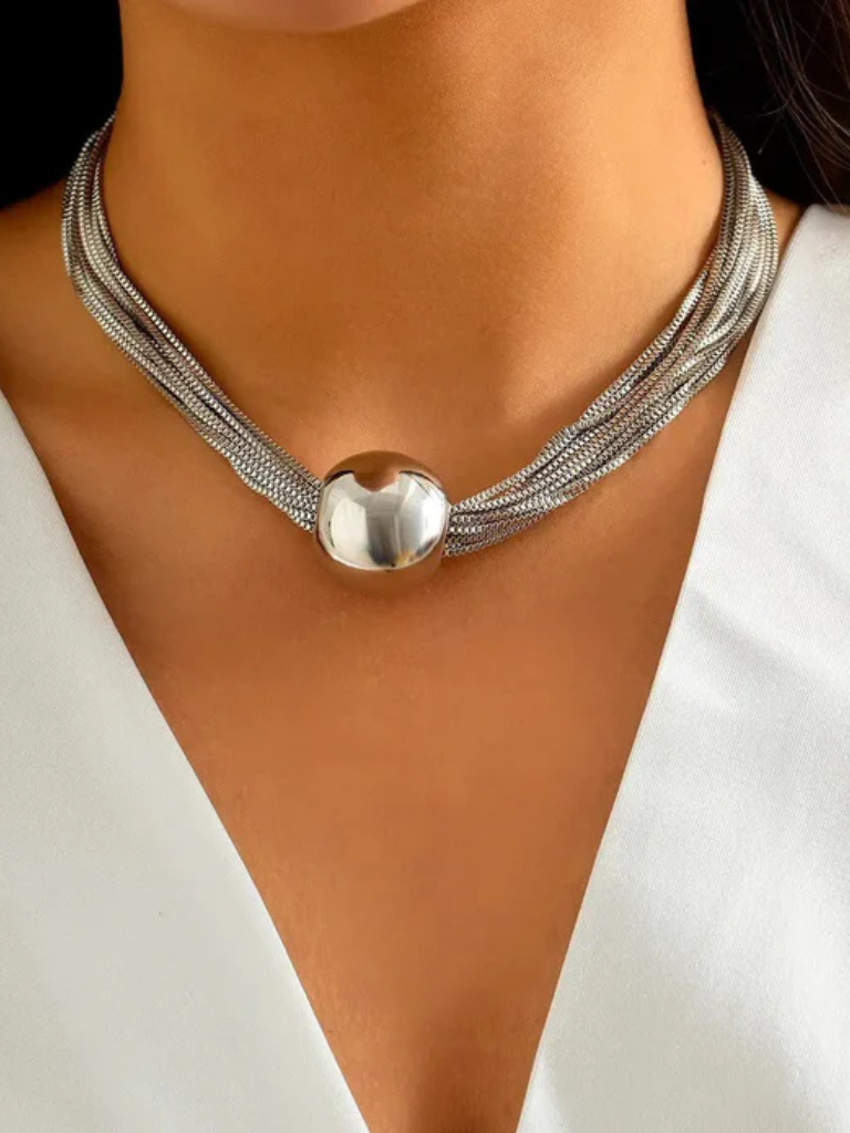 Luxe Orb Necklace | Elegant Design | Perfect for Layering or Standalone | Gold-Plated Metal