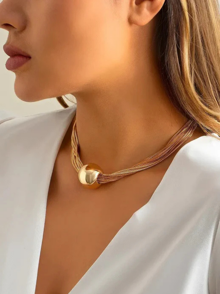 Luxe Orb Necklace | Elegant Design | Perfect for Layering or Standalone | Gold-Plated Metal