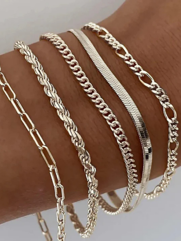 Chain Bracelet Set | Elegant Design | Perfect for Layering | Durable Metal Construction