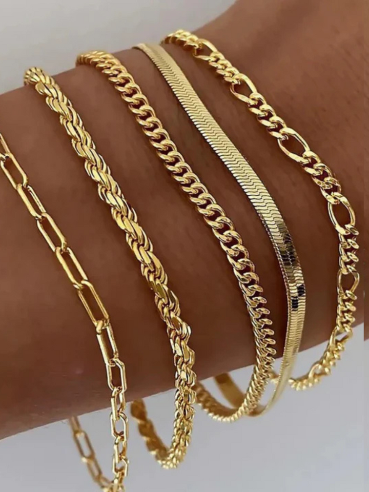 Chain Bracelet Set | Elegant Design | Perfect for Layering | Durable Metal Construction