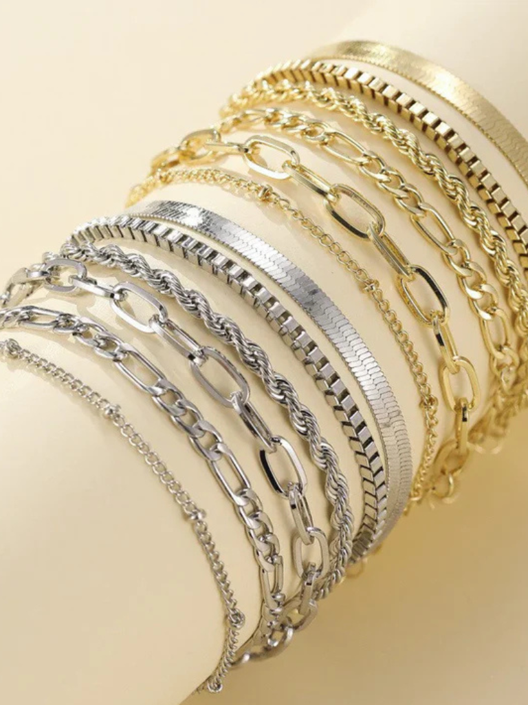 Chain Bracelet Set | Elegant Design | Perfect for Layering | Durable Metal Construction