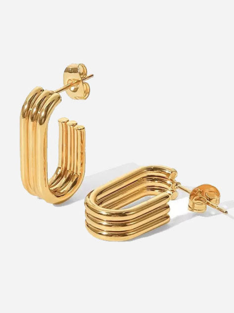 Hoop Earrings | Elegant Design | Lightweight and Comfortable | Gold-Plated Metal