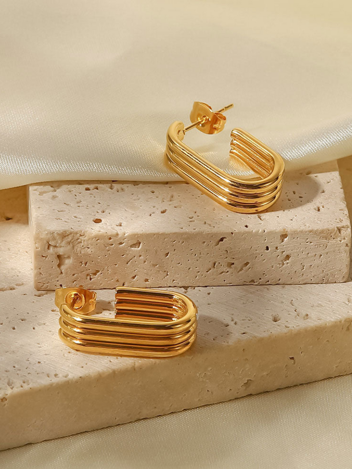 Hoop Earrings | Elegant Design | Lightweight and Comfortable | Gold-Plated Metal