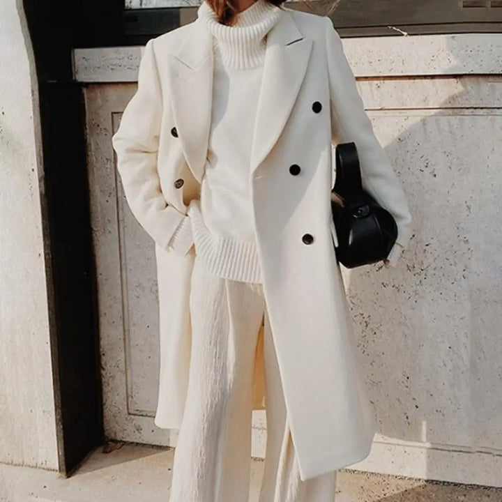 Double-breasted trench coat for women | Lapel collar