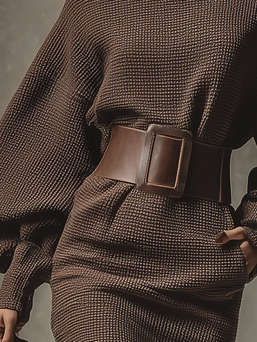 Structured Knit Dress | Belted Design | Flattering Fit for Any Occasion | Casual Chic Style