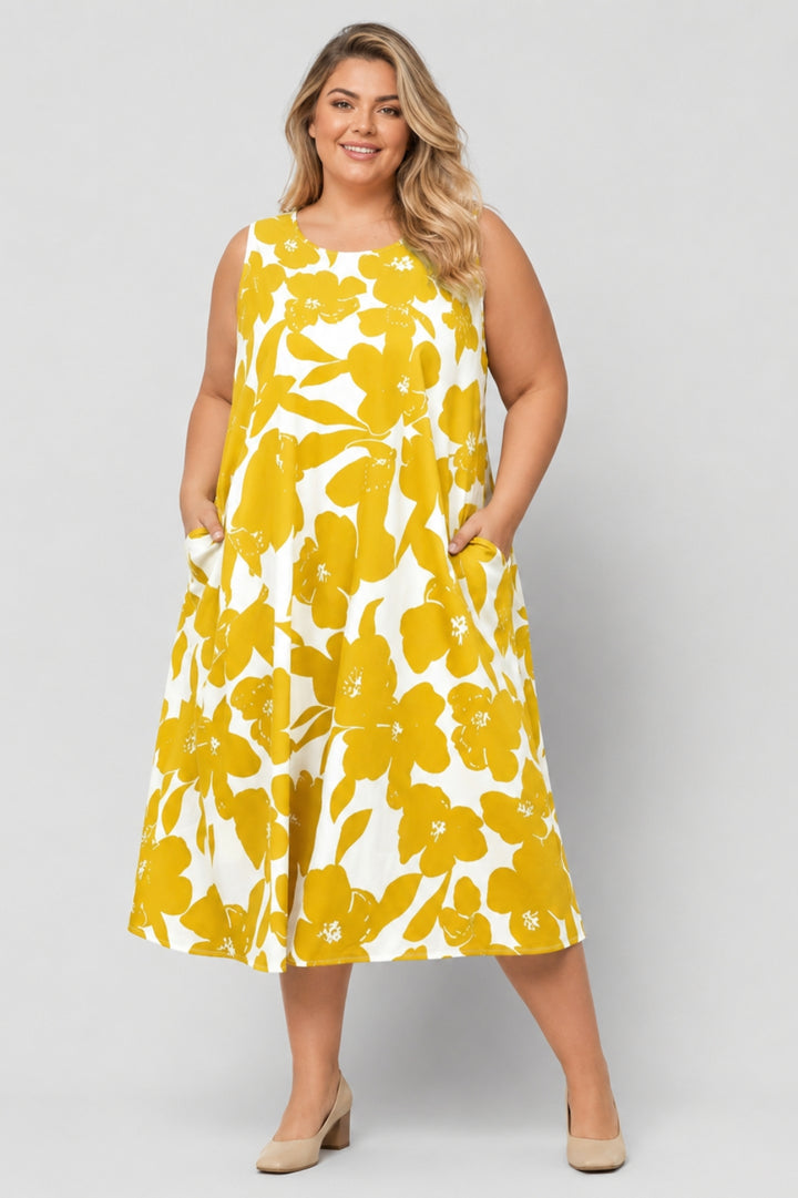 Avery | Floral Pocket Midi Dress