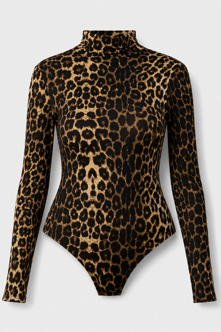 Rachel | Leopard High-Neck Statement Bodysuit