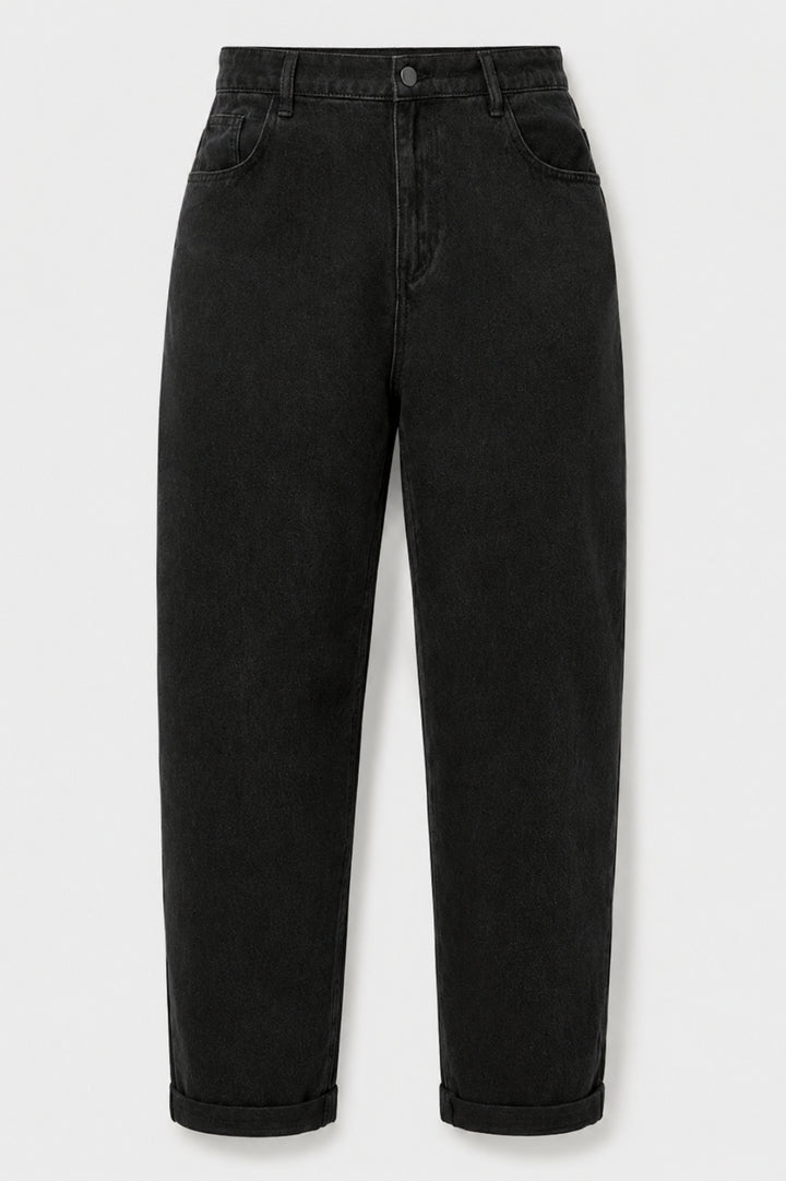 Amber | Black Washed Ankle Jeans