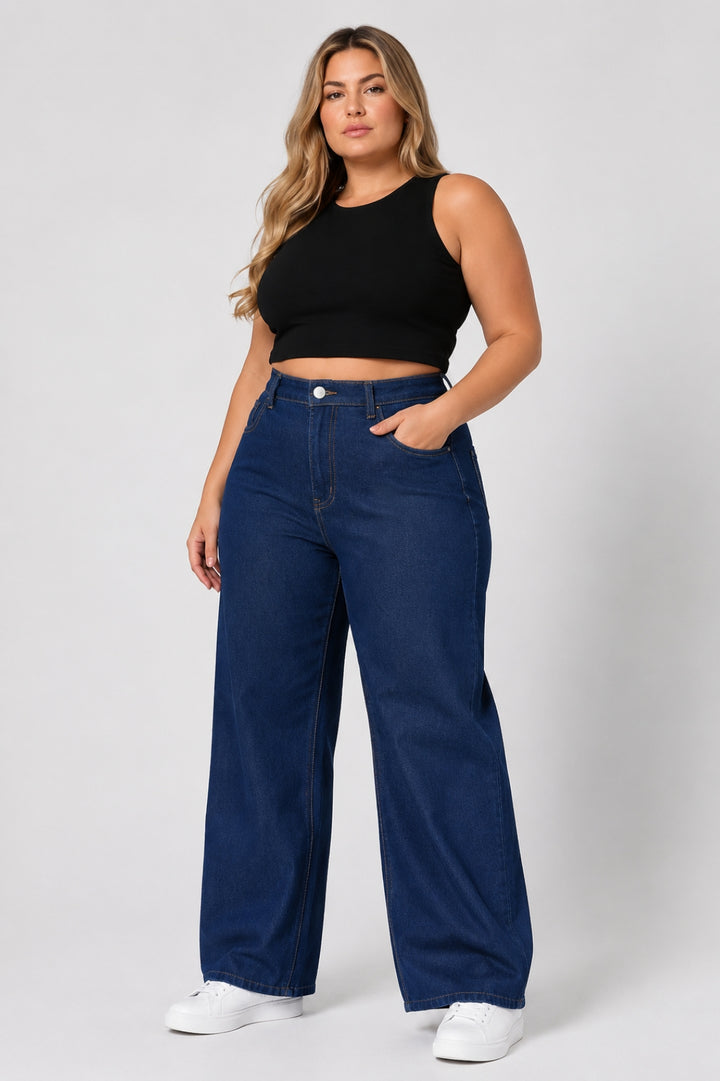 Brooke | Elastic-Waist Straight Denim Jeans