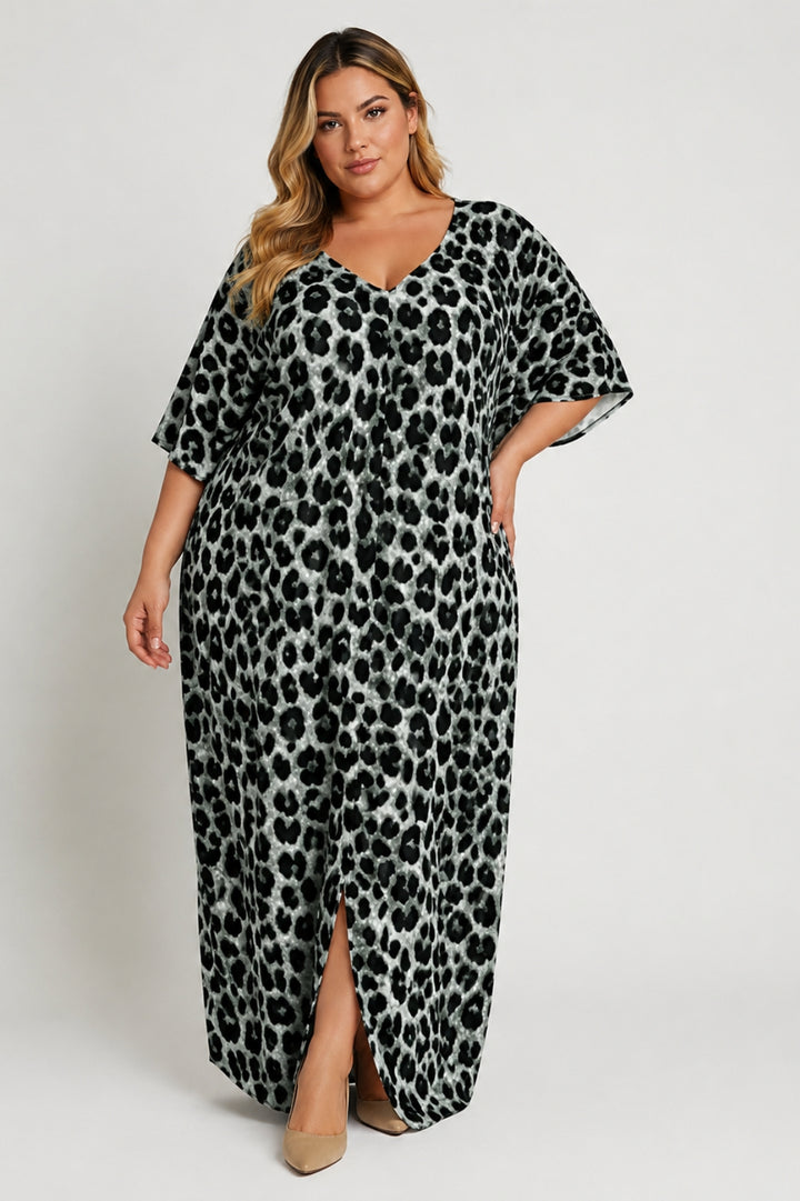 Madison | Leopard V-Neck Maxi Dress