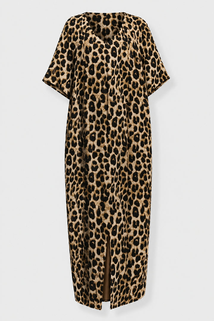 Madison | Leopard V-Neck Maxi Dress