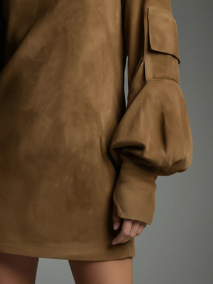 Mini Dress | Vintage Suede Design | Perfect for Special Occasions | Elegant and Timeless Style