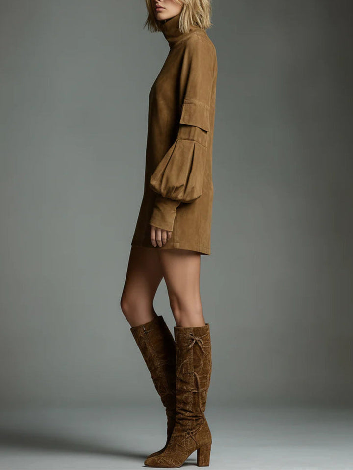 Mini Dress | Vintage Suede Design | Perfect for Special Occasions | Elegant and Timeless Style