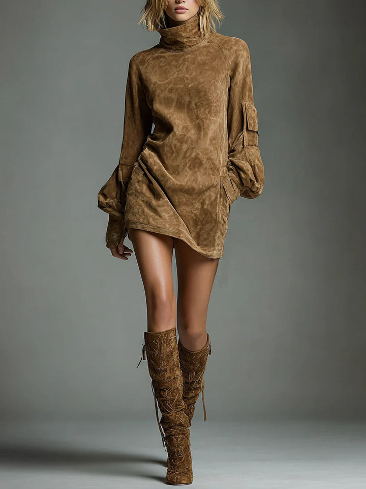 Mini Dress | Vintage Suede Design | Perfect for Special Occasions | Elegant and Timeless Style