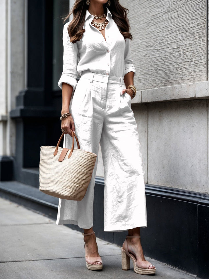 Capri Pants Set | Relaxed Fit Top & Bottom | Perfect for Casual Outings | Lightweight Cotton Blend