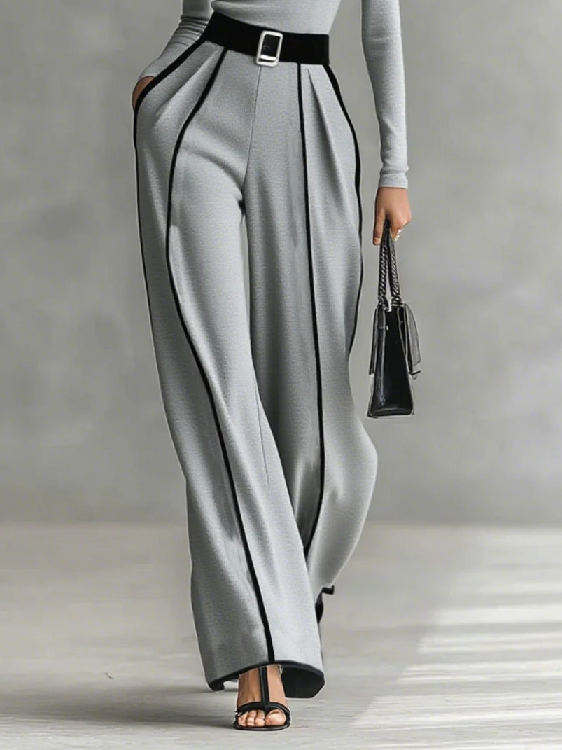 High-Neck Top & Wide-Leg Pants Set | Effortless Chic | Perfect for Casual Outings | Soft, Comfortable Fabric