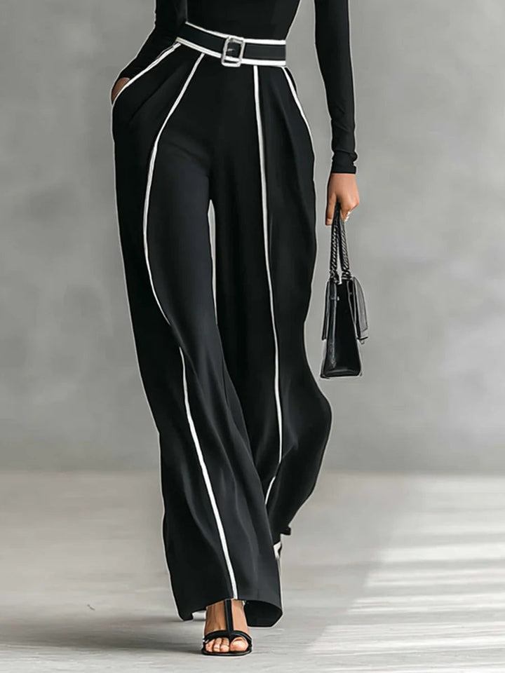 High-Neck Top & Wide-Leg Pants Set | Effortless Chic | Perfect for Casual Outings | Soft, Comfortable Fabric