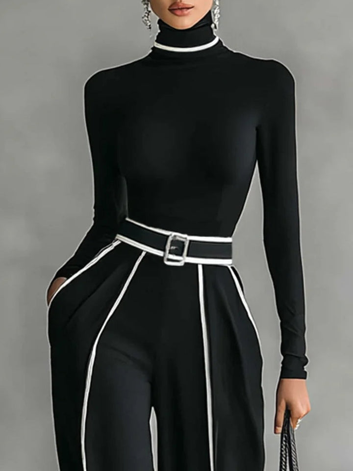 High-Neck Top & Wide-Leg Pants Set | Effortless Chic | Perfect for Casual Outings | Soft, Comfortable Fabric