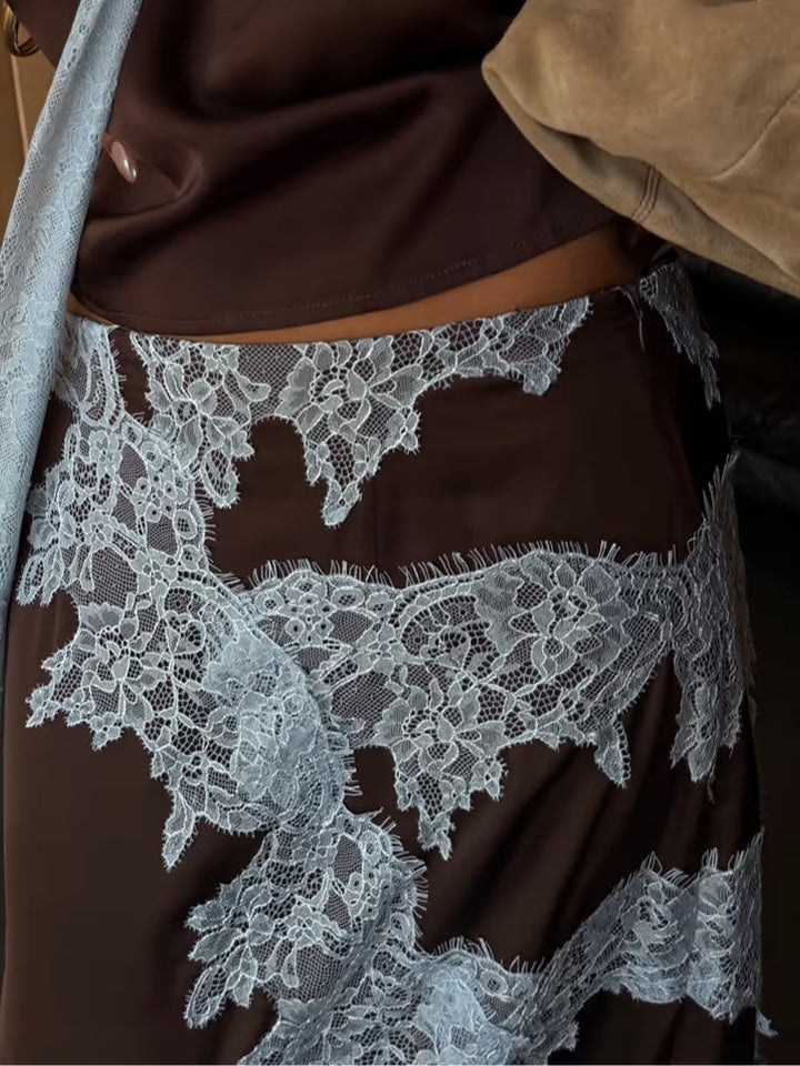 Lace Panel Top and Skirt Set | Elegant Design | Perfect for Special Occasions | Comfortable Fit