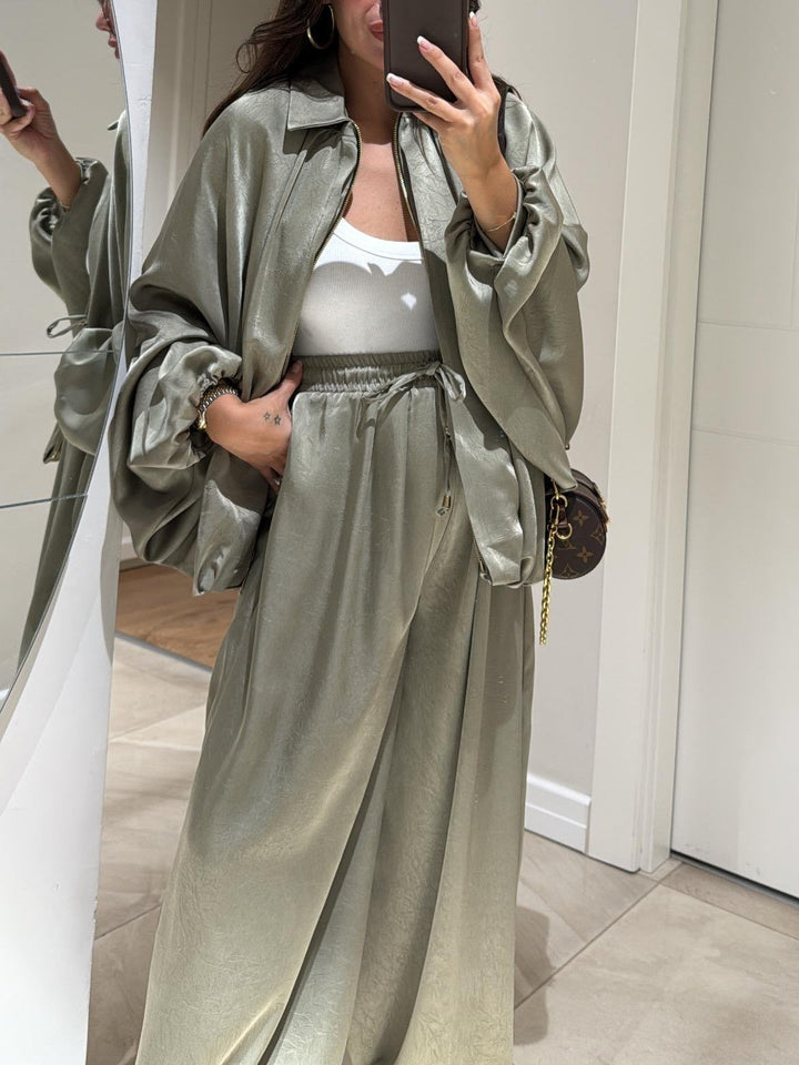 Casual Two-Piece Suit | Jacket and Drawstring Pants | Comfortable Fit | Perfect for Everyday Wear