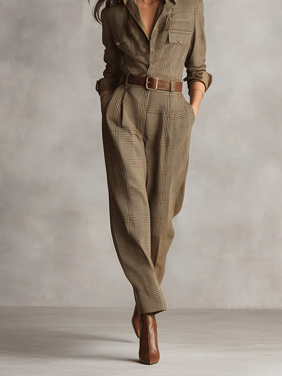 Plaid Jumpsuit | Elegant Design | Perfect for Any Occasion | Comfortable and Versatile Style