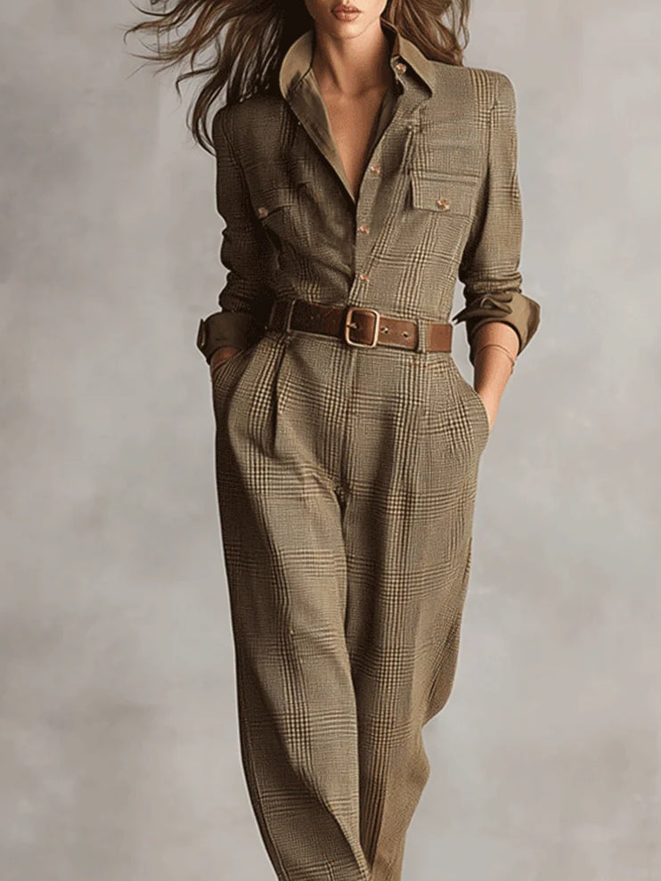 Plaid Jumpsuit | Elegant Design | Perfect for Any Occasion | Comfortable and Versatile Style
