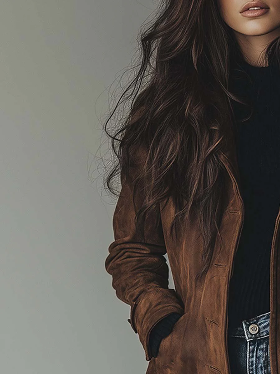 Women's brown trench coat for everyday layering