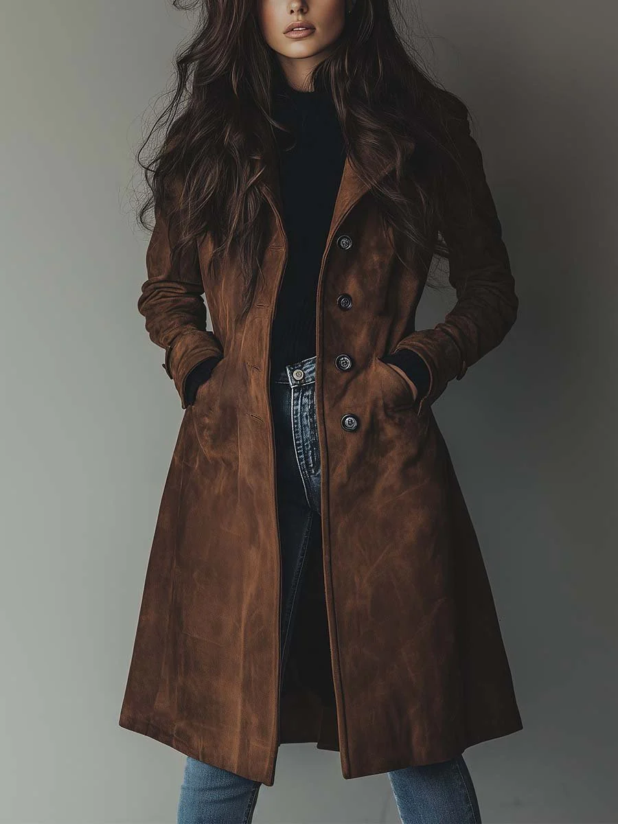 Women's brown trench coat for everyday layering
