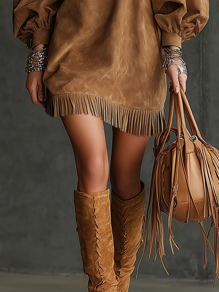 Mini Dress | Soft Suede Fabric | Flattering Fit for Any Occasion | Elegant and Versatile Style