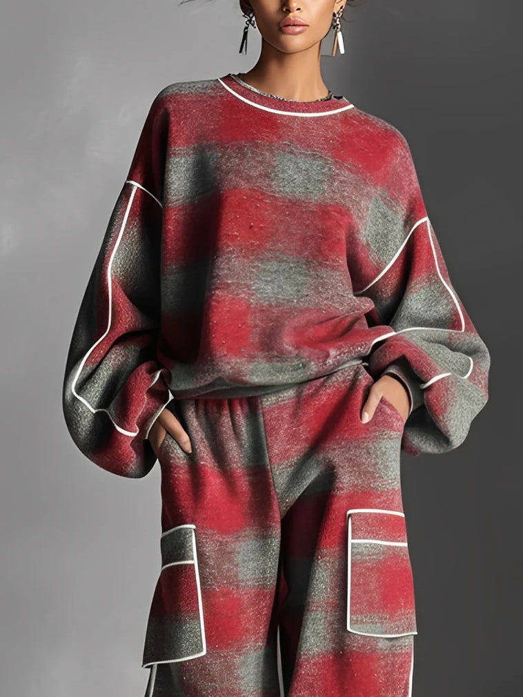 Louise | Elegant Plaid Two-Piece Set