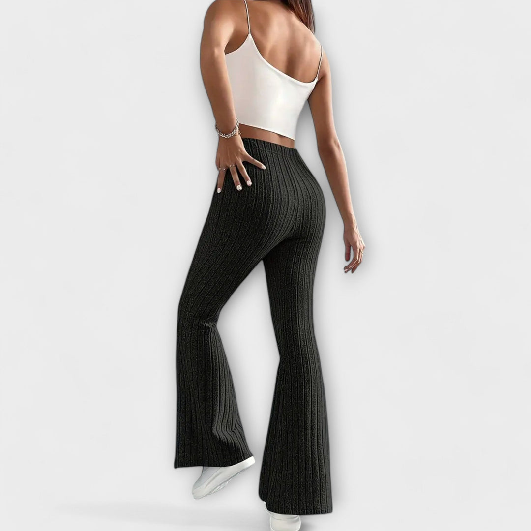 Flared Pants | High-Waisted Design | Comfortable Fit for All-Day Wear | Soft Cotton Blend