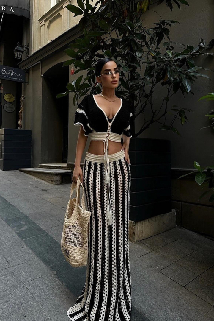 Black Arika Set | Chic Two-Piece Outfit | Perfect for Casual or Dressy Occasions | Comfortable and Versatile Design