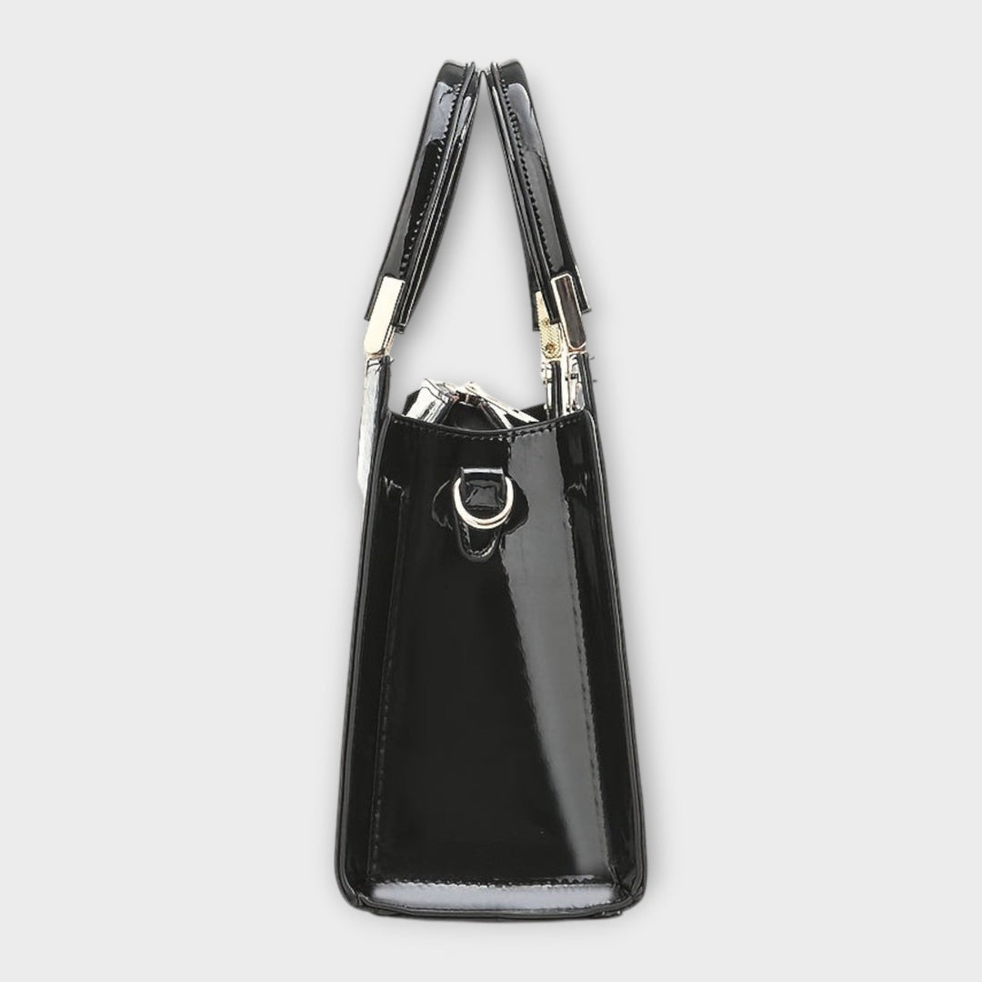 Crocodile Pattern Handbag | Glossy Finish | Elegant Design | Faux Leather Material