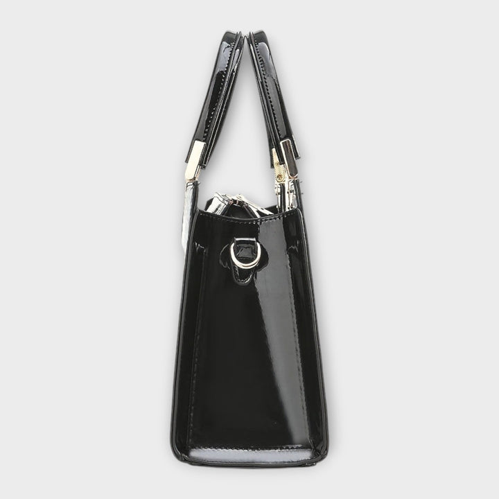 Crocodile Pattern Handbag | Glossy Finish | Elegant Design | Faux Leather Material