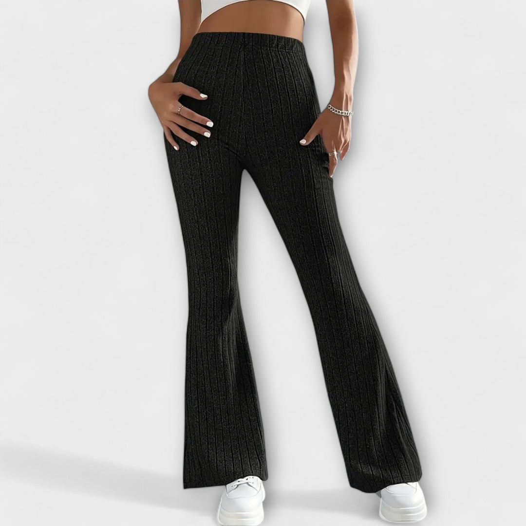 Flared Pants | High-Waisted Design | Comfortable Fit for All-Day Wear | Soft Cotton Blend