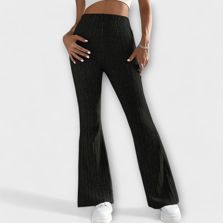 Flared Pants | High-Waisted Design | Comfortable Fit for All-Day Wear | Soft Cotton Blend