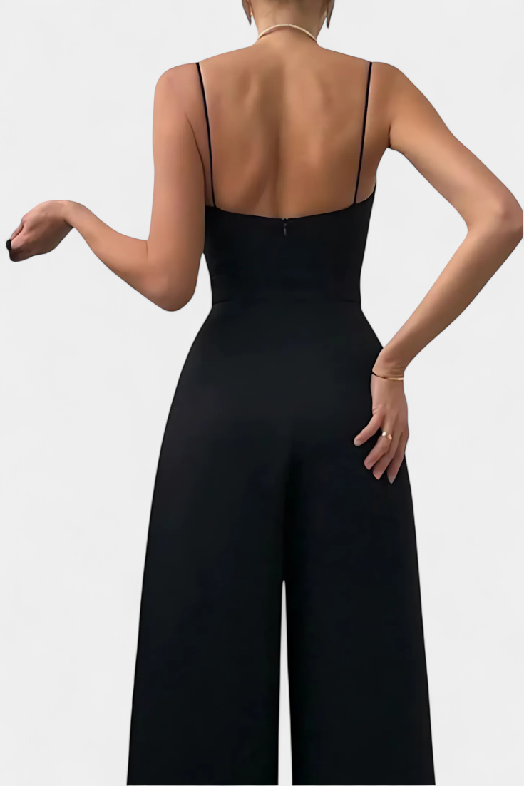 Sleeveless Jumpsuit | Tailored Waist Design | Flowy Legs for Effortless Movement | Perfect for Casual or Dressy Occasions
