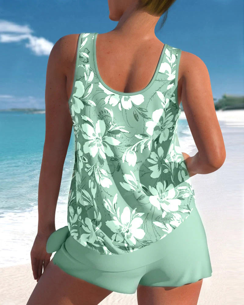 Women’s Tankini Set | Two-Piece Design | Floral Print | Summer Comfort