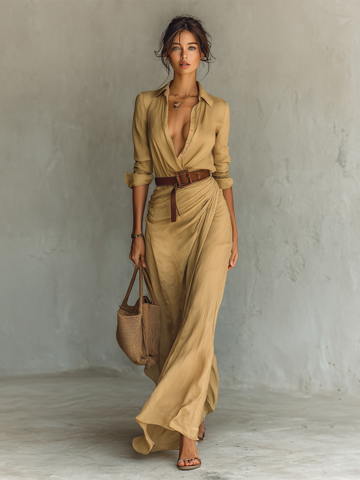Maxi Dress | Elegant Drape Design | Perfect for Special Occasions | Lightweight and Flowing Fabric