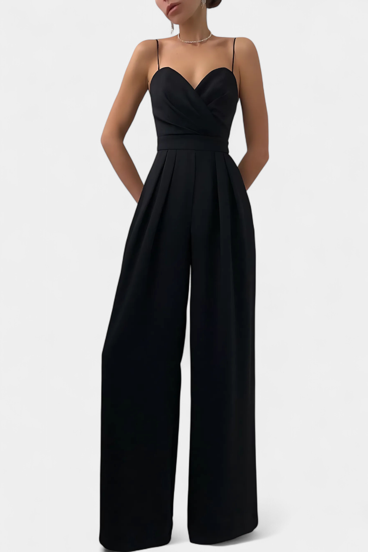 Sleeveless Jumpsuit | Tailored Waist Design | Flowy Legs for Effortless Movement | Perfect for Casual or Dressy Occasions
