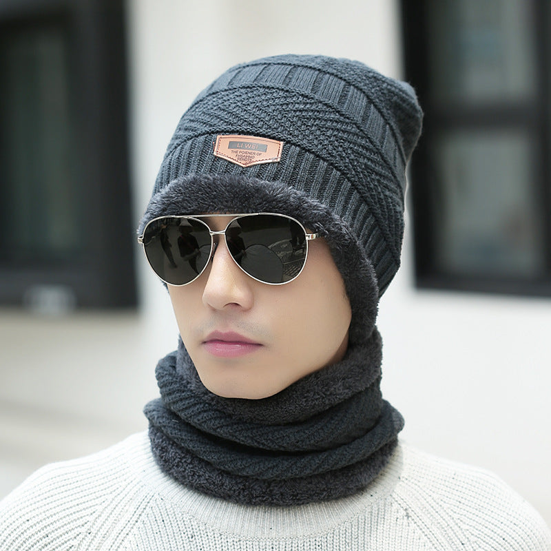 Knit winter beanie and scarf set in cozy styling