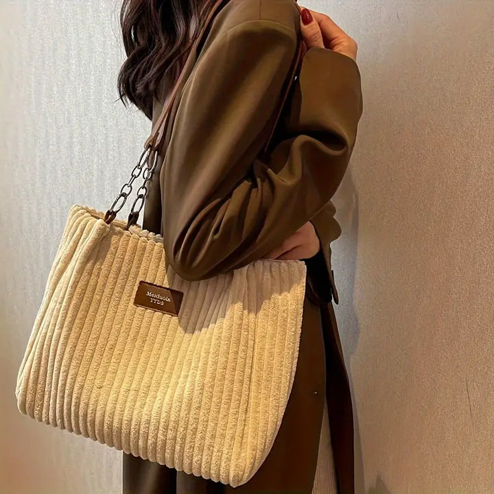 Large Capacity Tote Bag | Durable Corduroy Material | Perfect for Everyday Use