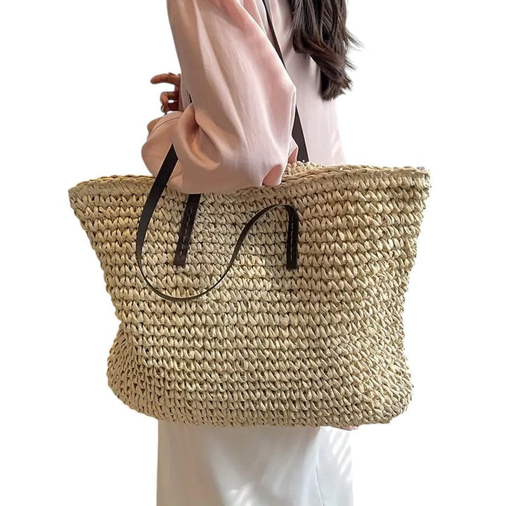 Woven Tote Bag | Spacious Design | Perfect for Shopping or Beach Days | Durable Fabric