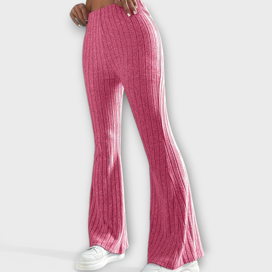 Flared Pants | High-Waisted Design | Comfortable Fit for All-Day Wear | Soft Cotton Blend