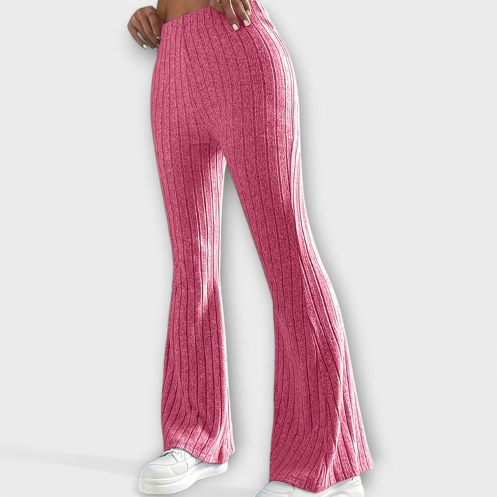 Flared Pants | High-Waisted Design | Comfortable Fit for All-Day Wear | Soft Cotton Blend
