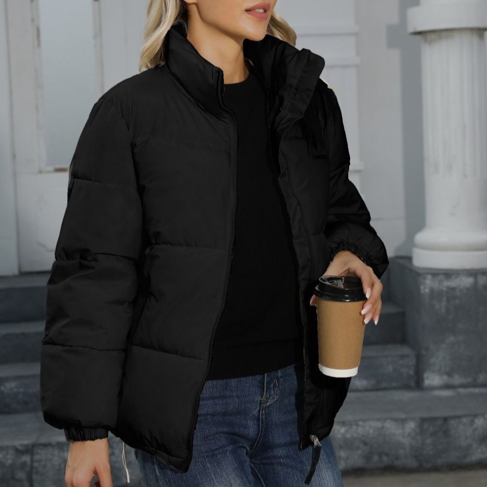 Women's padded winter coat in solid color