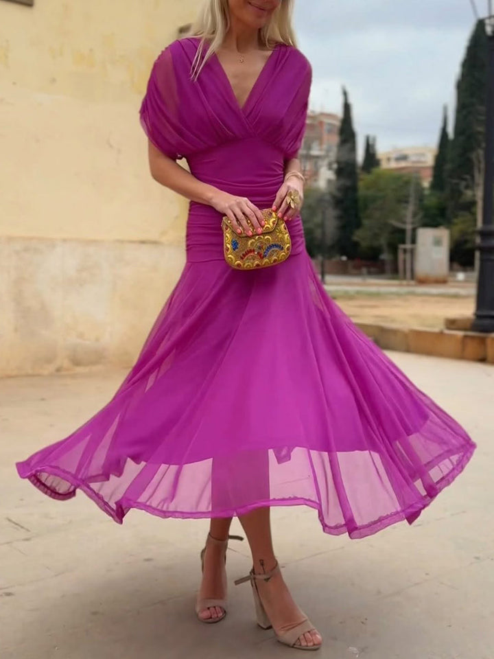 Off-The-Shoulder Midi Dress | Elegant Design | Perfect for Parties | Lightweight Fabric