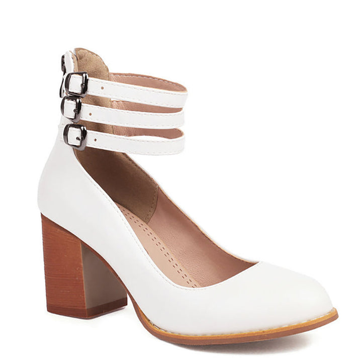 Smooth Sandals | Comfortable Ankle Strap | Supportive Thick Heel | Versatile Footwear for Everyday Wear